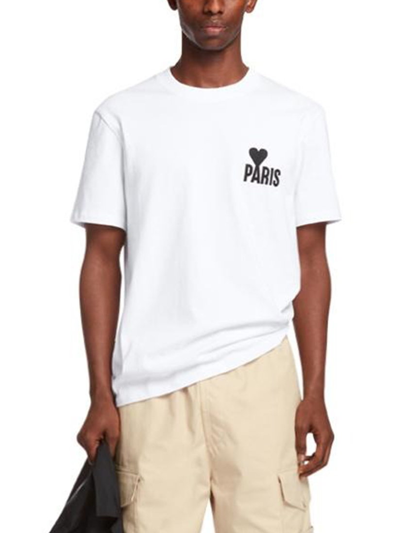 Paris 하트 자수 티셔츠 ( WHITE )