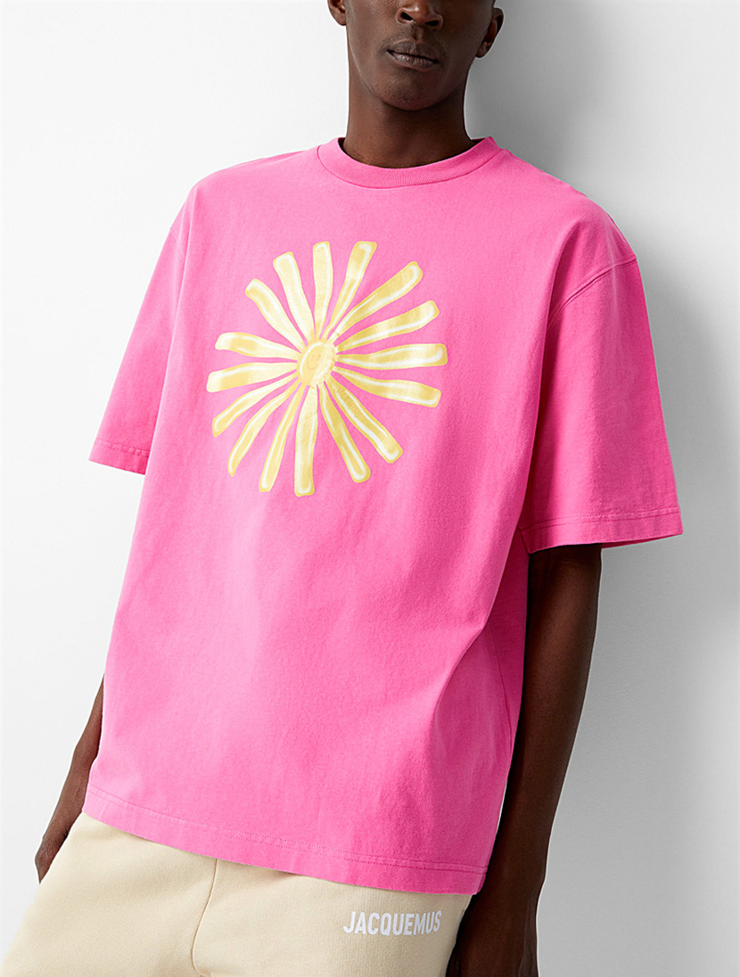 SUN 프린팅 세미 오버핏 티셔츠 ( PINK )