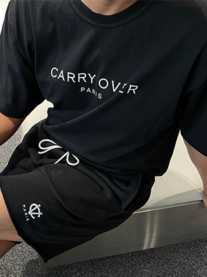 [carry over] 레터링 로고 티셔츠 ( BLACK ) [ 1차 재입고 ]