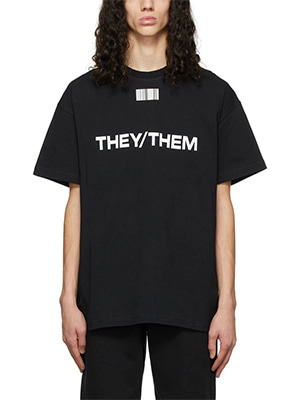 THEY/THEM 바코드 티셔츠 ( BLACK )