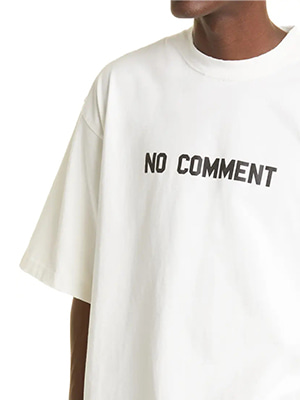 NO COMMENT 크랙 프린팅 오버핏 티셔츠 ( WHITE )