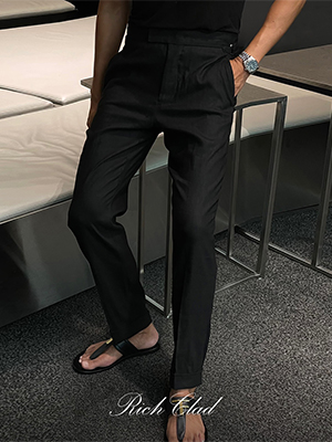 [Rich Clad] 테일러링 섬머 트라우저 ( BLACK ) ( Italy Import Fabric )