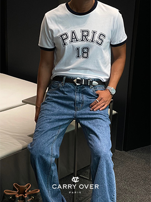 CV PARIS 18 링거 티셔츠 ( WHITE-NAVY )